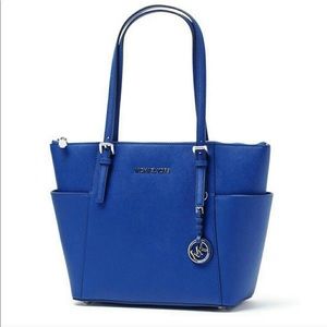 Michael Kors Leather Tote Bag Electric Blue